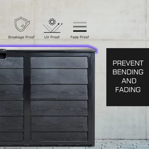 Vista 4 de YUSING - Caja de 76 galones, caja de almacenamiento para exteriores impermeable con ruedas y funda impermeable para cojines de patio y almohadas