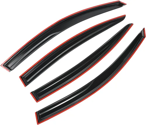 Vista 8 de Viseras para ventanas para Mazda 3 Sedán 4 puertas 2004 2005 2006 2007 2008 2009 estilo JDM Mugen, deflector de viento, protector solar y de lluvia