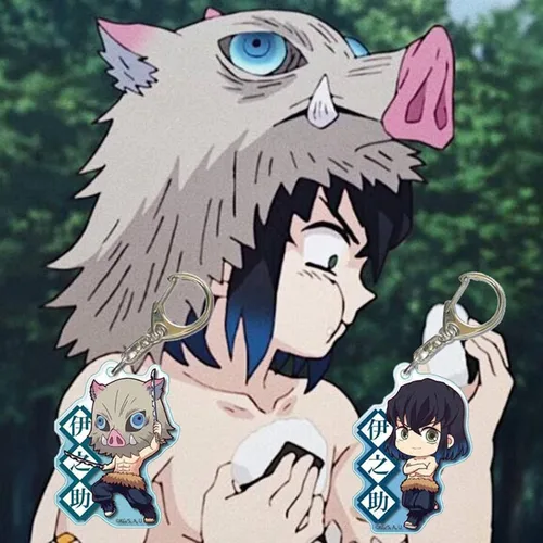 Vista 3 de Anime Demon Slayer Kimetsu No Yaiba Llaveros Llavero de dos caras Cosplay acrílico colgante llavero
