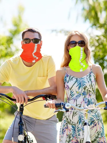 Vista 4 de SATINIOR 8 piezas de polaina reflectante para el cuello para hombre, pasamontañas de ciclismo, máscara facial, bandana para el sol para hombre
