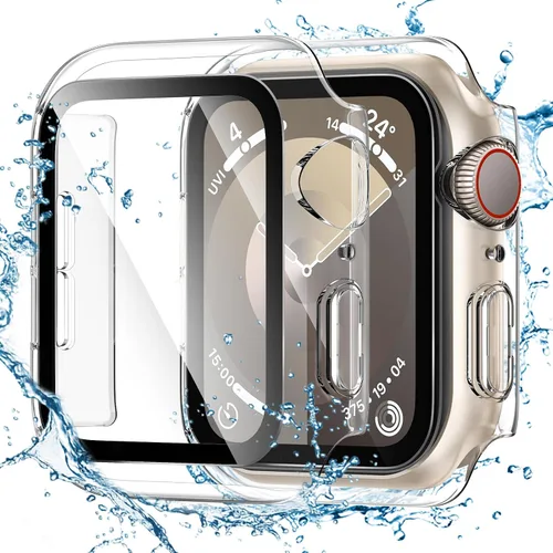 Vista 8 de Tensea - Funda protectora de pantalla para Apple Watch de 1.732 in SE 3/2nd/SE/Series 6/5/4 Waterproof iWatch Protective Face Cover -Tempered