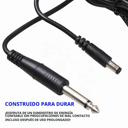 Vista 4 de Dragonhawk Máquina rotativa de tatuaje de pluma Cable de alimentación de repuesto Cable de conector DC con enchufe mono de 1/4 "y conector de 1/8