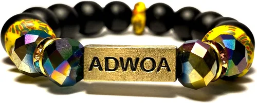 Vista 93 de Pulseras africanas tradicionales con nombre nacido en el día para mujeres de Ghana, materiales naturales, ajuste cómodo y holgado