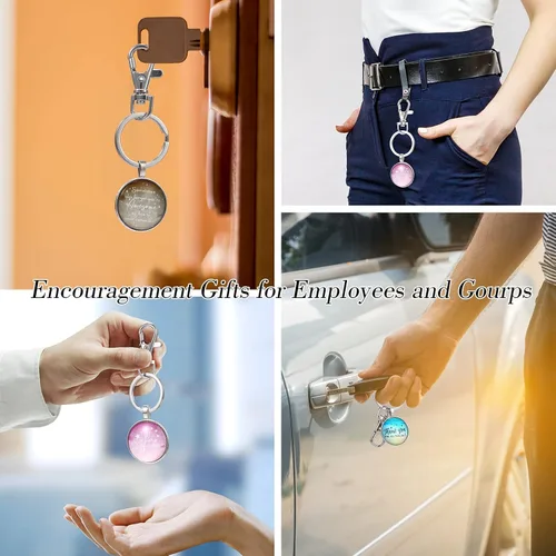 Vista 6 de 12 piezas de regalos inspiradores para compañeros de trabajo de Acción de Gracias, divertidos amigos, colegas, llaveros de agradecimiento, regalos