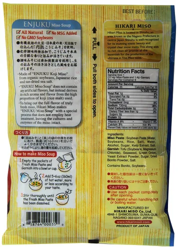 Vista 2 de Hikari Miso Sopa instantánea de miso, tofu, 5.3 onzas