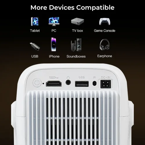 Vista 7 de Proyector inteligente compatible con Netflix/Soporte 4K/Calibración visual AI] Proyector con Dolby Atmos, 1080P 800 ANSI, aplicaciones