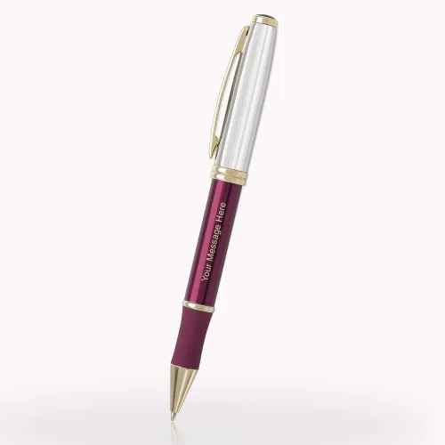 Vista 13 de 1 bolígrafo de metal ejecutivo grabado con láser personalizado en color negro clásico con detalles en tono dorado. Tinta negra.