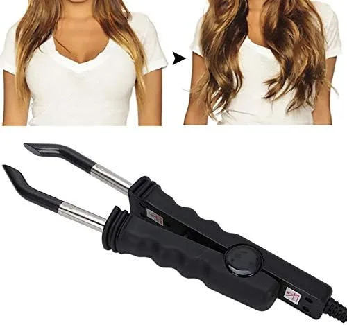Vista 2 de ZJchao Hierro de extensión de cabello, extensiones de cabello portátil, conector de hierro de temperatura ajustable, herramienta de fusión