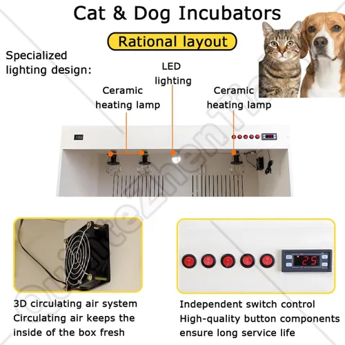 Vista 7 de Pet Incubator Box Large Pet Brooder Nursery,Newborn Puppy Breeding Box,Cat Brooders Incubators,Intelligent Constant Temperature Animal Brooding Box