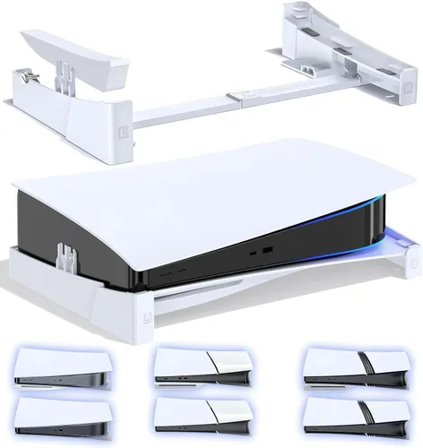 Vista 8 de OIVO Soporte horizontal PS5/Slim/Pro para disco y consola digital, soporte base estable para accesorios PS5 con varillas de soporte mejoradas