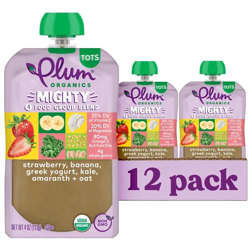 Vista 9 de Plum Organics - Alimento orgánico para bebés a partir de 12 meses - Plátano, kiwi, espinacas, yogur griego y cebada - Sin OMG - Bolsas para comidas
