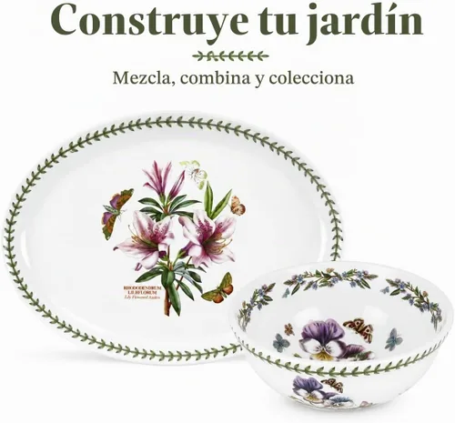 Vista 8 de Portmeirion Botanic Garden - Plato ovalado de 15 pulgadas, diseño de azalea