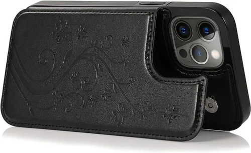 Vista 5 de Asuwish Funda compatible con iPhone 15 Pro de 6.1 pulgadas con protector de pantalla de vidrio templado, tarjetero; soporte para tarjeteros; funda