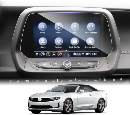 Vista 8 de LUWU - Protector de pantalla para Chevorlet Camaro 2022 2022 2023, pantalla de navegación, película protectora de vidrio templado, control central
