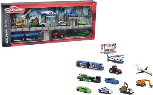 Vista 3 de Smoby Coffret découverte Majorette B200-10 véhicules en métal a roues libres et panneaux de signalisation
