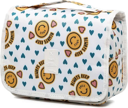 Vista 20 de Sechunk Neceser de maquillaje resistente al agua, bolsa de cosméticos organizador de viaje para accesorios, bolsa de viaje con gancho para colgar