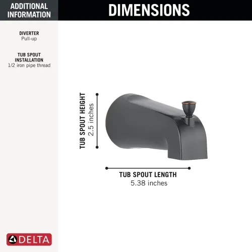 Vista 2 de [Usado] Caño desviador Delta de 5-3/8 pulgadas, RP61357, RP61357OB