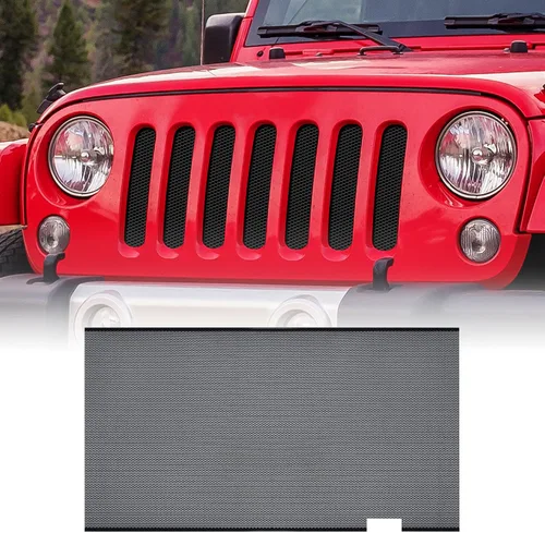 Vista 9 de AggAuto Insertos para Parrilla Compatibles con Jeep Wrangler JK JKU 2007 2008 2009 2010 2011 2012 2013 2014 2015 2016 2017, Accesorios de Cobertura