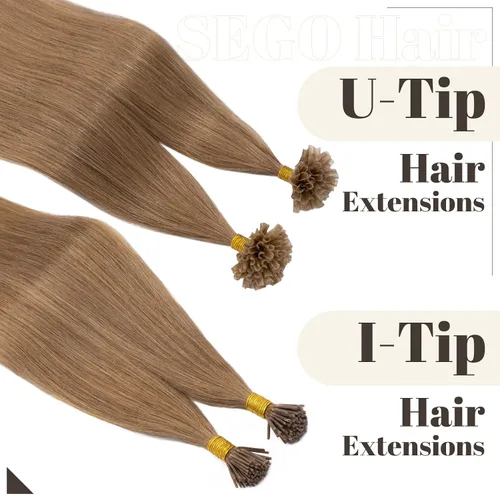 Vista 105 de SEGO Extensiones de cabello humano con micro cuentas, extensiones de cabello humano con micro bucle, lacio, natural, fusión fría, 1.76 oz/paquete
