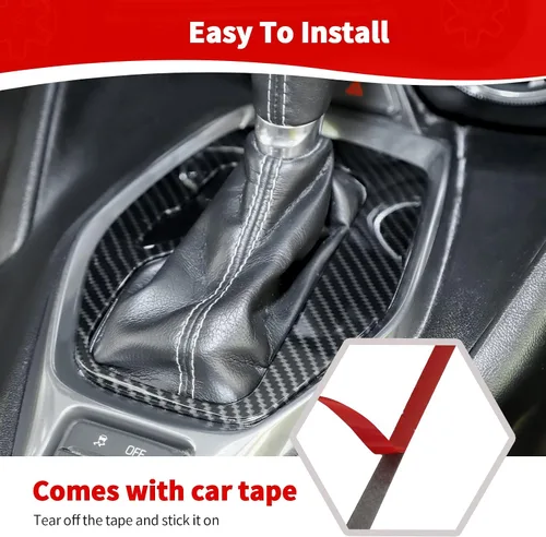 Vista 5 de RT-TCZ Para Camaro Gear Shift Panel Cover Trim Fibra de Carbono para Chevy Camaro 2016-2024 Accesorios interiores de fibra de carbono Negro