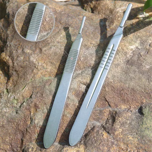 Vista 5 de Cuchillas estériles de bisturí #10 10 piezas estériles envueltas individualmente en papel de aluminio, con mango de cuchillo de bisturí #3