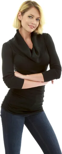 Vista 3 de AmélieBoutik Suéter tipo túnica de manga larga con cuello vuelto para mujer