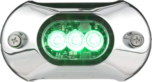 Vista 5 de Attwood 65UW03G LED luz subacuática, bisel de acero inoxidable, luz verde