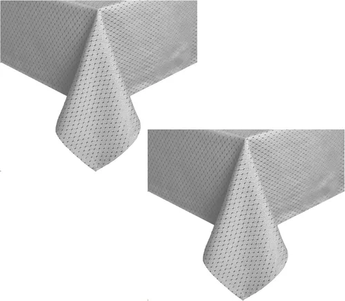 Vista 11 de Tektrum Paquete de 2 manteles cuadrados resistentes de 70 x 70 pulgadas, elegantes manteles de jacquard con tejido de gofre, impermeable, resistente