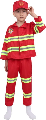 Vista 2 de vastwit Disfraz de bombero clásico unisex para niños y niñas