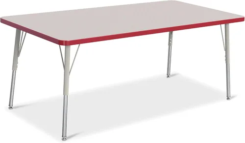 Vista 24 de Berries Mesa rectangular para actividades, altura A, Gris/Negro/Negro, 1