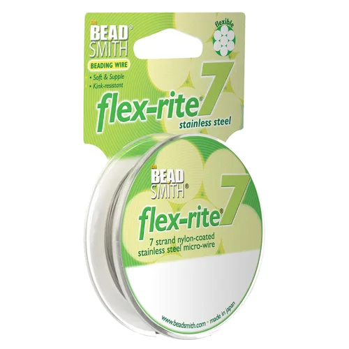 Vista 29 de The Beadsmith Flex-Rite - Alambre de acero inoxidable recubierto de nailon Transparente: 30 pies