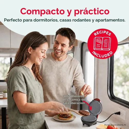 Vista 4 de Dash mini eléctrica grill, Agua (Aqua)