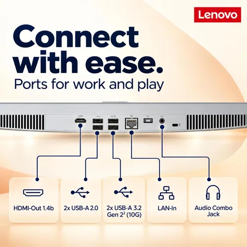 Vista 6 de Lenovo IdeaCentre 24" todo en uno, 16 GB de RAM, 1 TB de almacenamiento