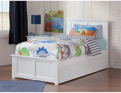Vista 2 de Cama con plataforma nido doble urbana en color blanco