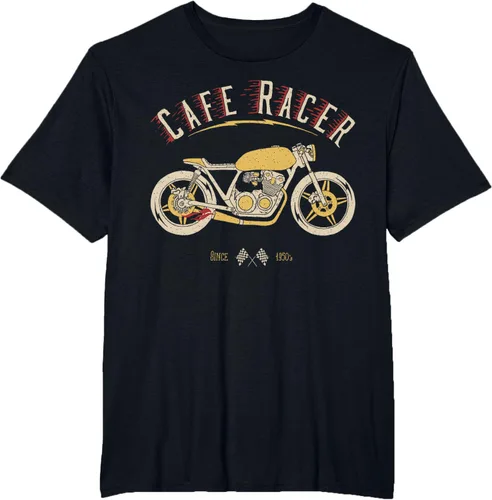 Vista 39 de Camiseta Cafe Racer - Old School - Camiseta de motocicleta vintage Negro