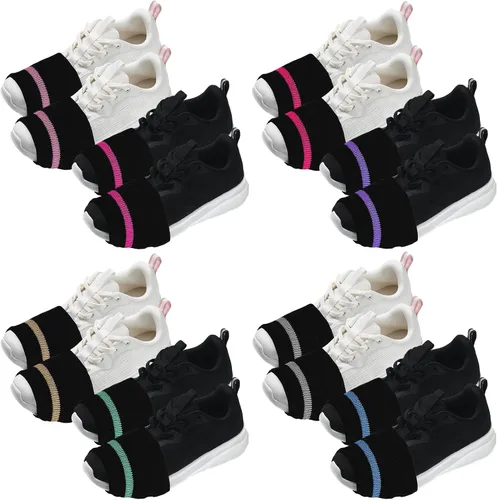 Vista 14 de Haysandy 8 Pares de Fundas para Zapatos de Baile Sobre Calcetines para Mujeres Bailarinas Negro