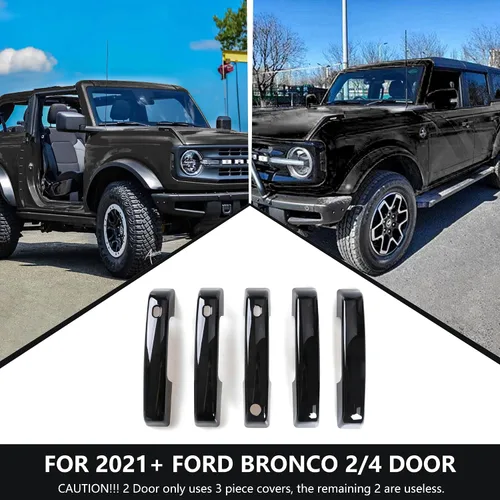 Vista 2 de Protector de arañazos para manija de puerta trasera, cubierta de manija de puerta trasera compatible con Ford Bronco 2021 2022 2023 2024 2025