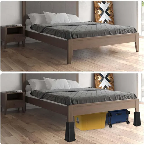 Vista 6 de MYMULIKE elevadores de cama de 2 pulgadas, elevadores de muebles ajustables de 2-4-6 pulgadas, elevadores de cama para cama de dormitorio