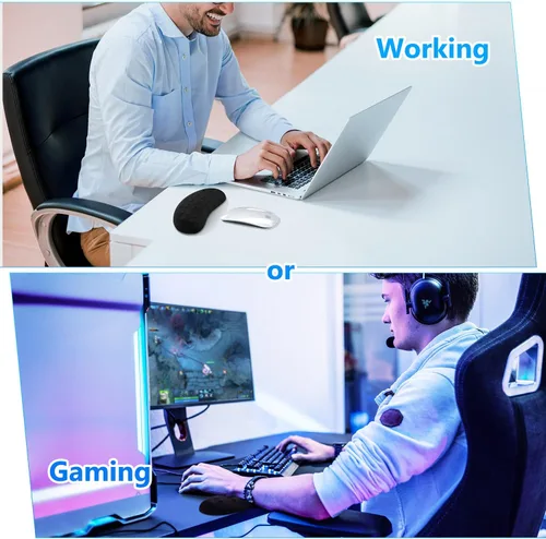 Vista 8 de Gimars Reposamuñecas para mouse, soporte de muñeca Pop It Fidget para aliviar la presión del mouse, almohadilla ergonómica de espuma viscoelástica