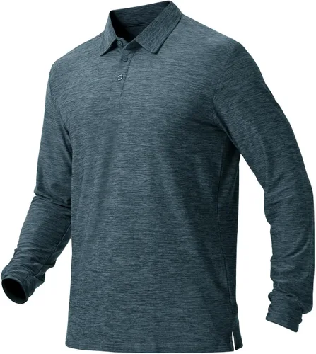 Vista 79 de NAVISKIN Camisas polo de manga larga para hombre, camisas de golf con cuello UPF 50 SPF para hombre, secado rápido, absorbe la humedad