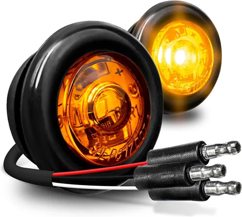Vista 19 de TRUE MODS Luz de marcador LED redonda ámbar de 3/4 pulgadas para remolque 12V [DOT FMVSS 108] [SAE P2PC] [Salida semiesférica] [Impermeable IP67]
