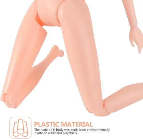 Vista 3 de HEALLILY Cuerpo de muñeca de rompecabezas, 3 piezas, cuerpo de muñeca de plástico desnudo, cuerpo de muñeca desnuda, muñeca de bricolaje, muñeca