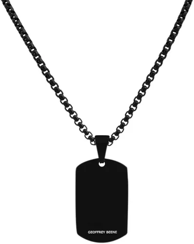 Vista 3 de Geoffrey Beene Collar de acero inoxidable para hombre con piedra de circonita cúbica
