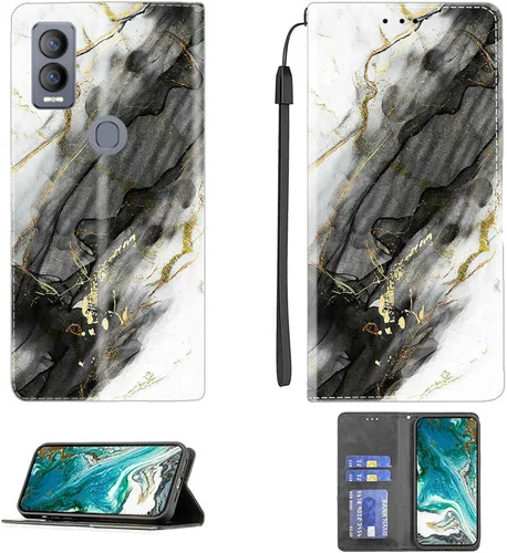 Vista 80 de Aroepurt Funda para UMIDIGI G1 Plus compatible con UMIDIGI G1 Plus Funda para teléfono Funda de piel sintética con función atril magnética CPT15