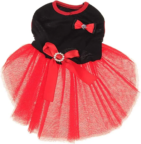 Vista 11 de Moda Dulce Cachorro Princesa Falda Tutu Vestido De Novia Para Perros Pequeños, Extra Pequeños - Rojo rojo (J-red)
