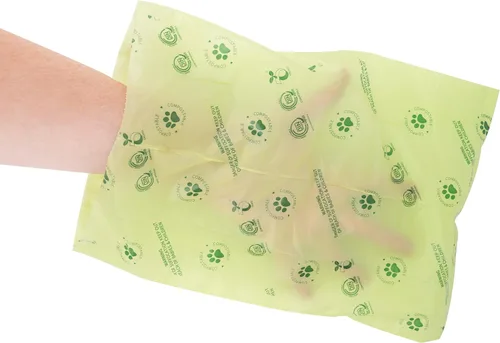 Vista 5 de Bolsas de basura para perros – Bolsas de excremento de perro 100% compostables reales, bolsas biodegradables, bolsas para perros popo – inodoras
