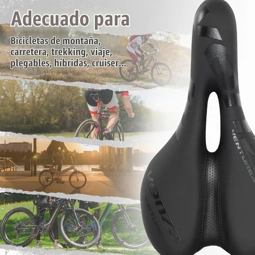 Vista 6 de Venzo Comfortable Saddle Bike Seat Soft & Durable Bicycle Seat for MTB, Road, Exercise, Trekking, Folding, Hybrid & Cruiser Bikes Breathable &