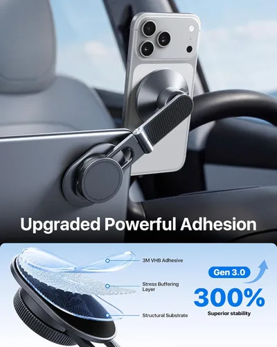 Vista 3 de andobil Soporte de teléfono Tesla de 3ª generación 【Adhesivo mejorado y imán más resistente】Soporte de teléfono para Tesla New Model Y Juniper