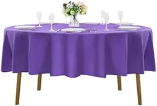 Vista 47 de Mantel rectangular de tela de poliéster lavable de 60 x 120 pulgadas, para decoración de bodas, fiestas, comedores, banquetes