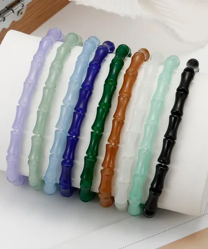 Vista 7 de BOAMIL - 9 pulseras de cuentas de 0.236in hechas a mano para mujer, pulseras de cuentas de cristal multicolor, pulseras elásticas bohemias hechas a
